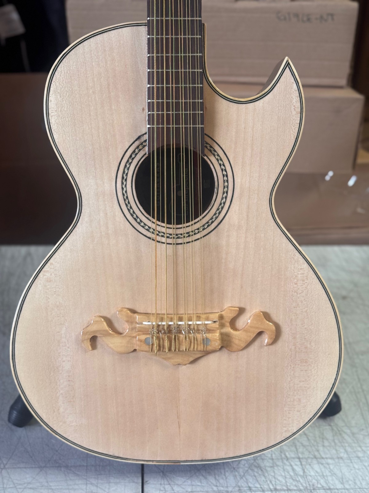 La Purepecha Mariachi Bajo Sexto Hand Crafted Acoustic Electric Guitar Cafe
