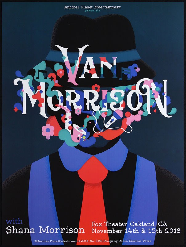 Van Morrison with Shana 2018 Poster Fox Theater Oakland by Daniel Ramirez Perez