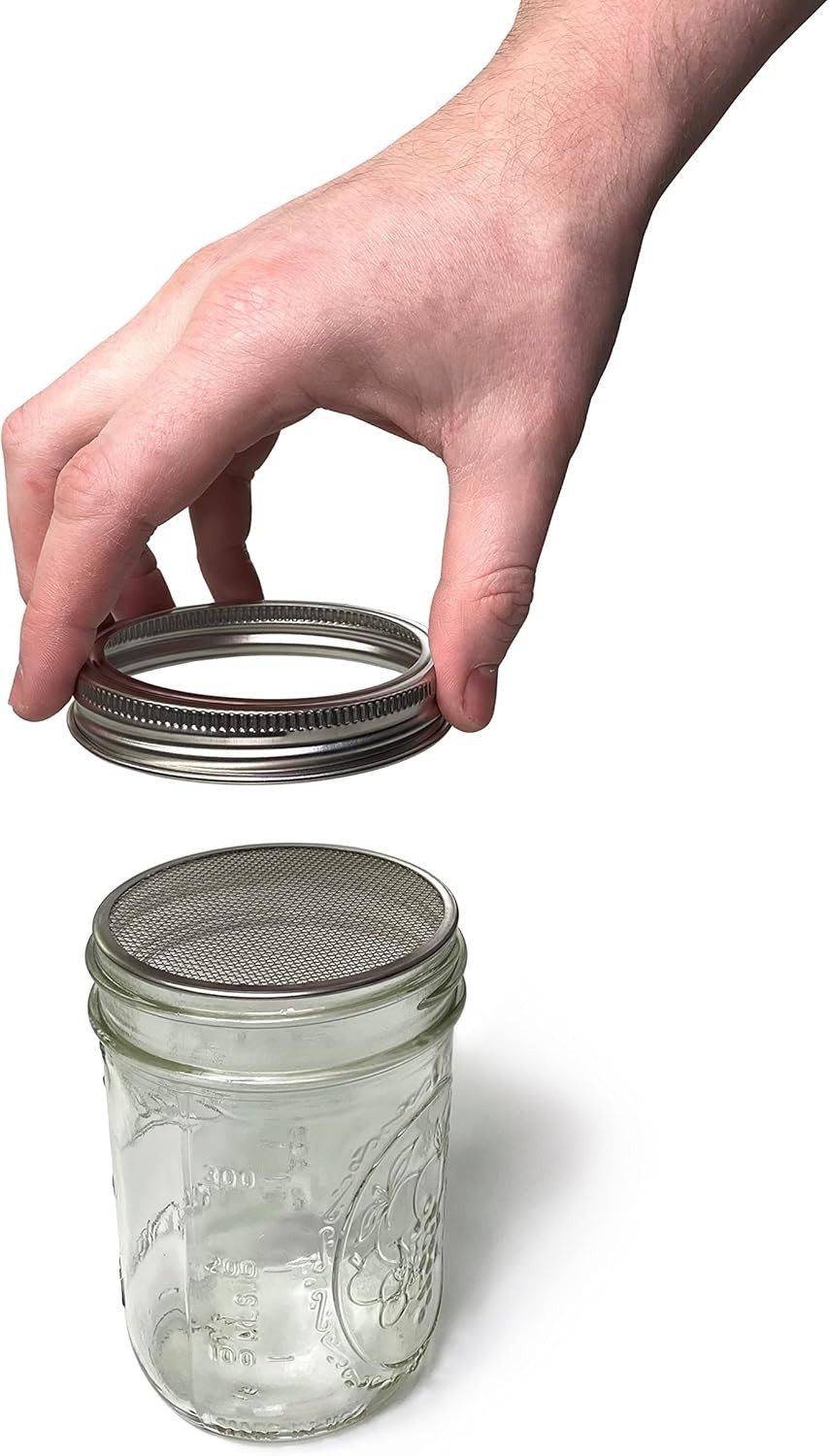 Sprouting Lids for Wide Mouth Mason Jars Mesh Seed Sprouter Covers 8 pcs