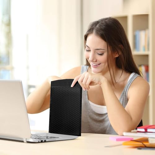 40 Pcs Black Bubble Mailers 4x8" Inches, 40 Pack Thick Padded Envelopes,