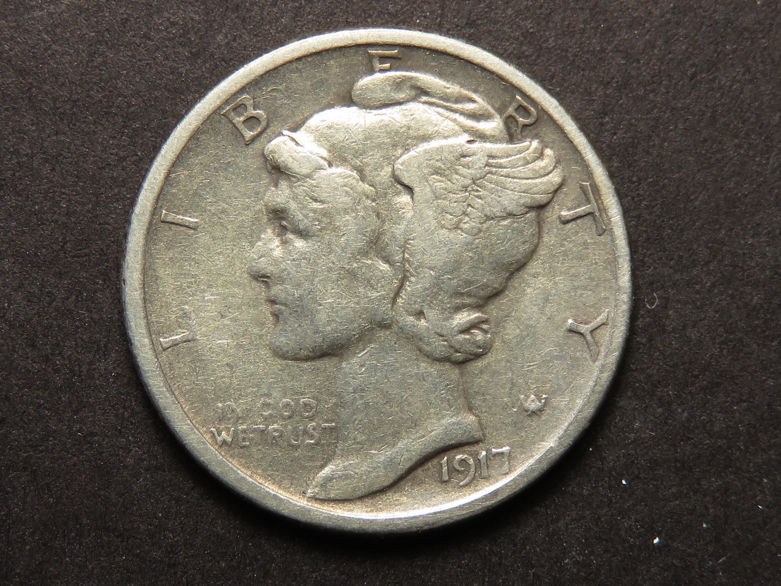 1917-S Mercury Dime Grading VF
