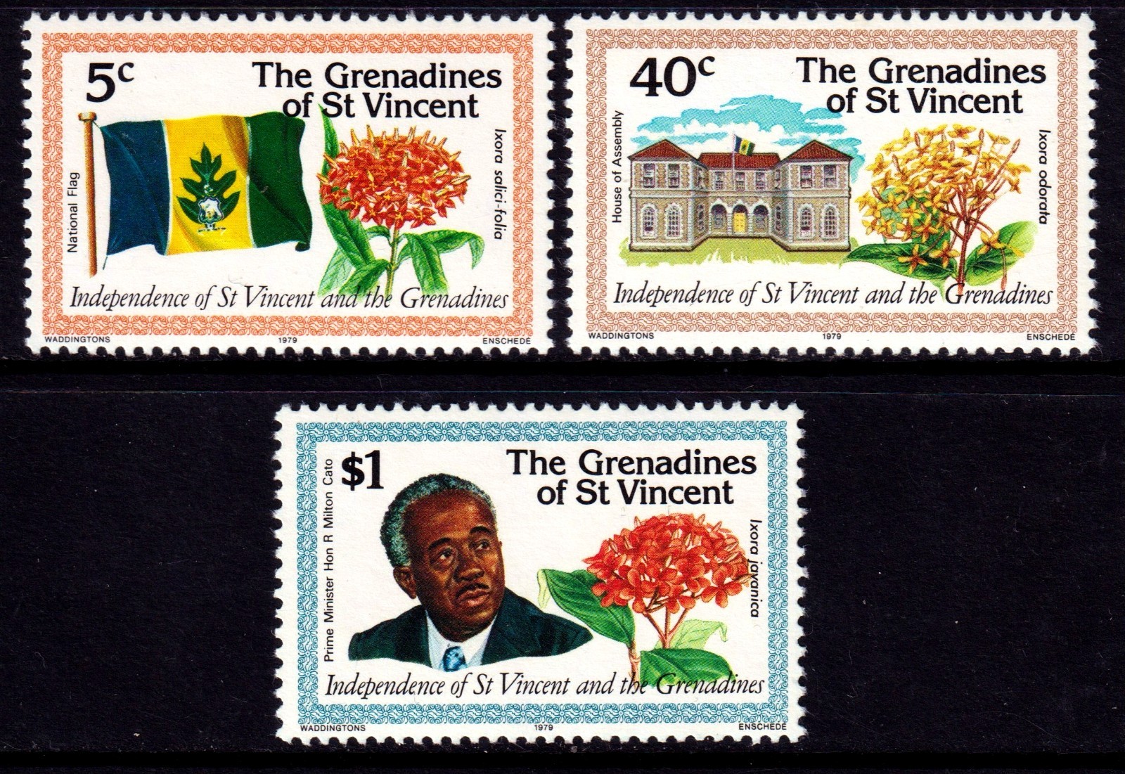 St. Vincent Grenadines 1979 Independence Complete Mint MNH Set SC 180-182