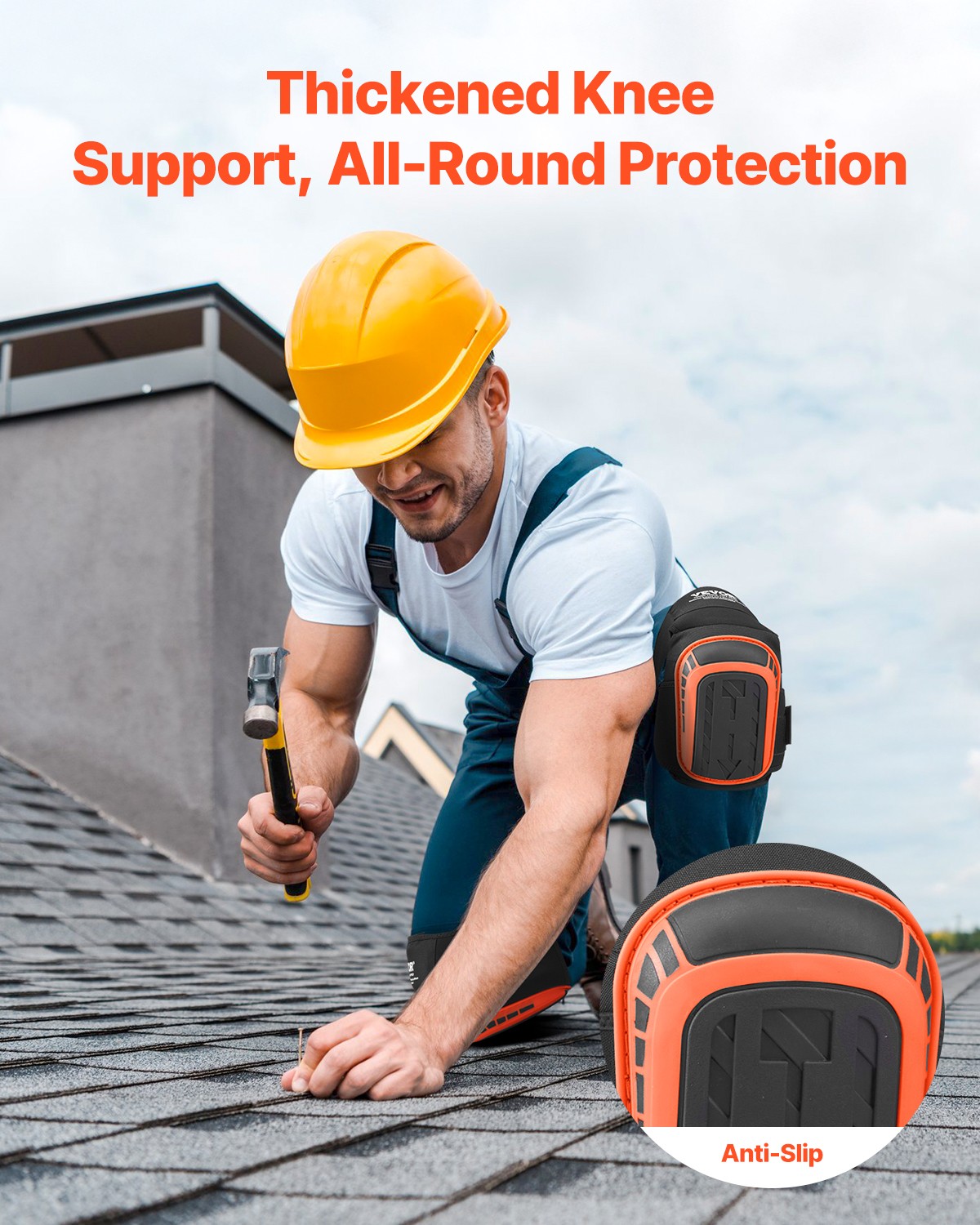 VEVOR Knee Pads for Work Extended Construction Knee Pads Soft Foam Gel Cushion