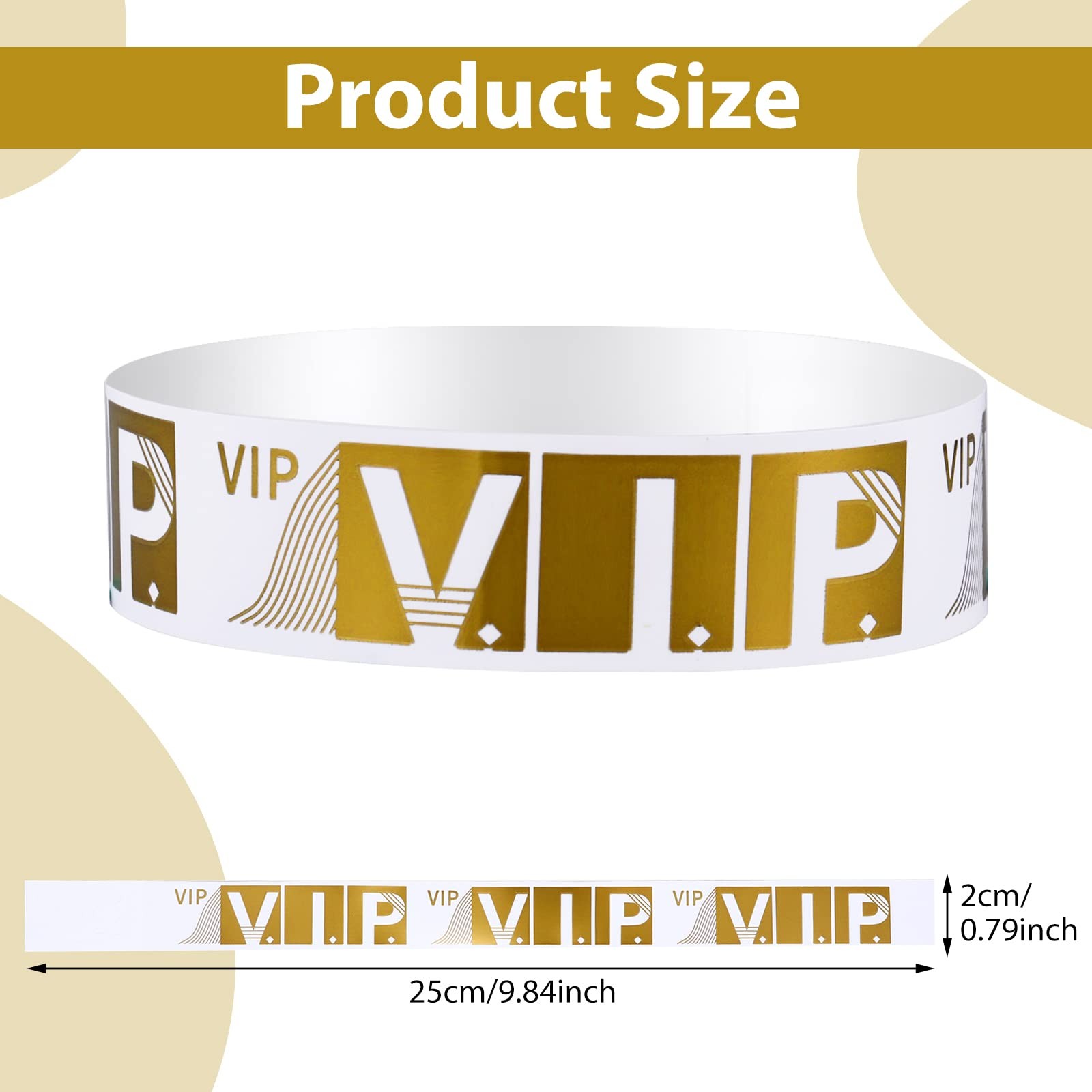 200 Pcs VIP Wristbands Waterproof Paper Bracelets for Events Party