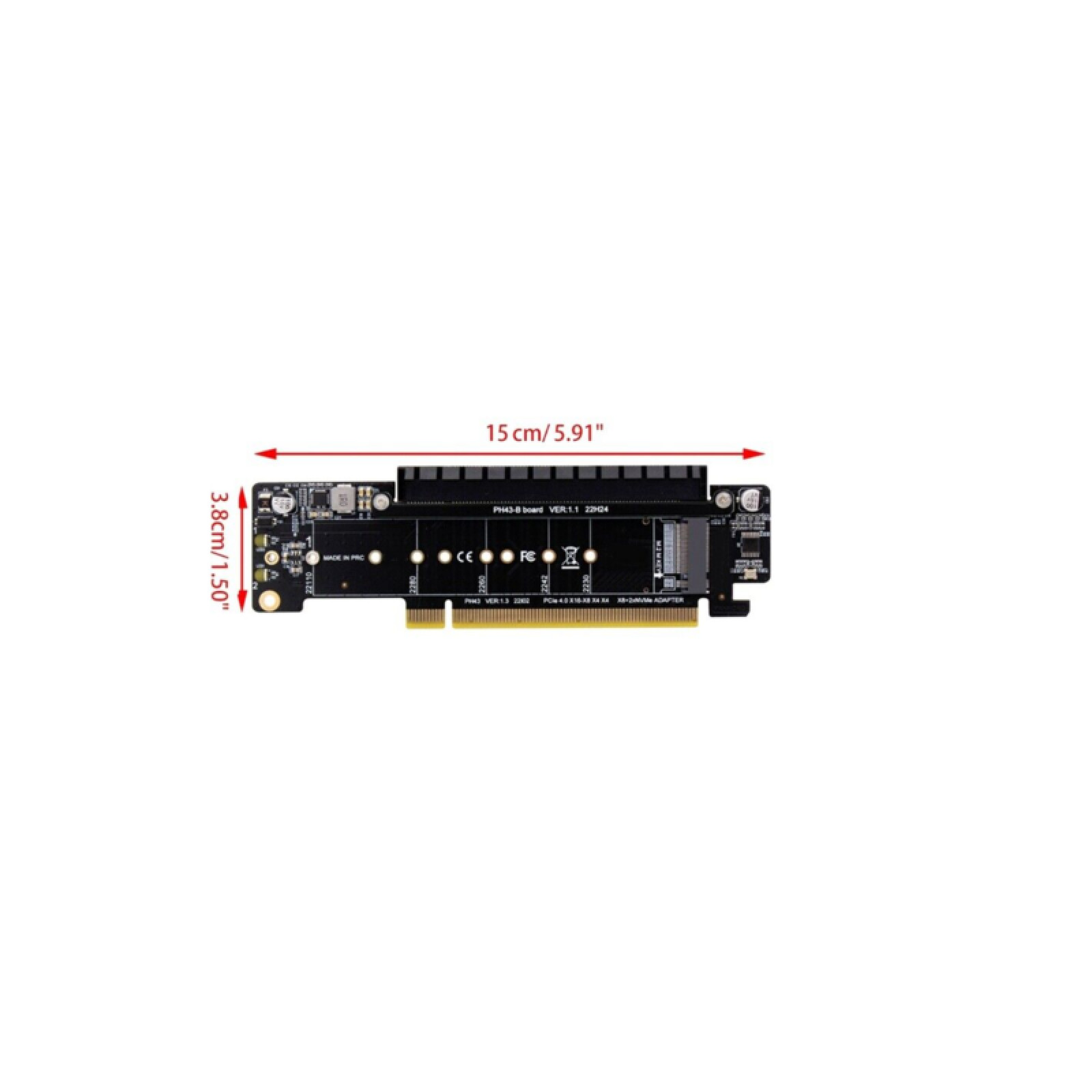 PCIE 4.0 x16 to x8+x4+x4 Expansion Riser Card M.2 NVME x2 Input Designed