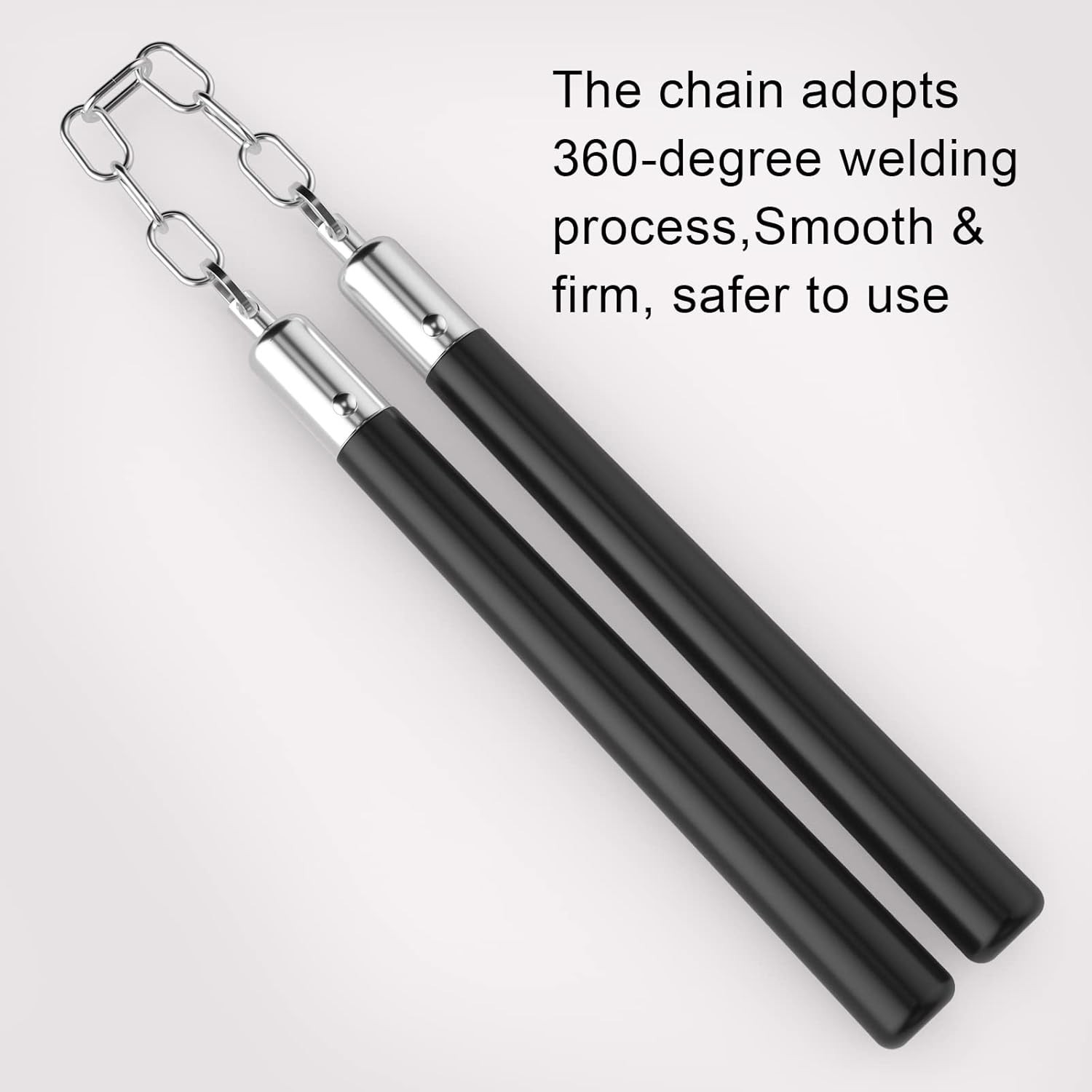 Professional Rubber Training Nunchucks with Steel Chain for Adults and Pros