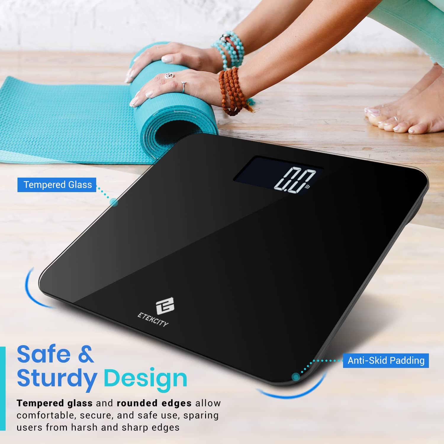 Etekcity Digital Bathroom Scale Extra-Wide High Capacity 440 lb