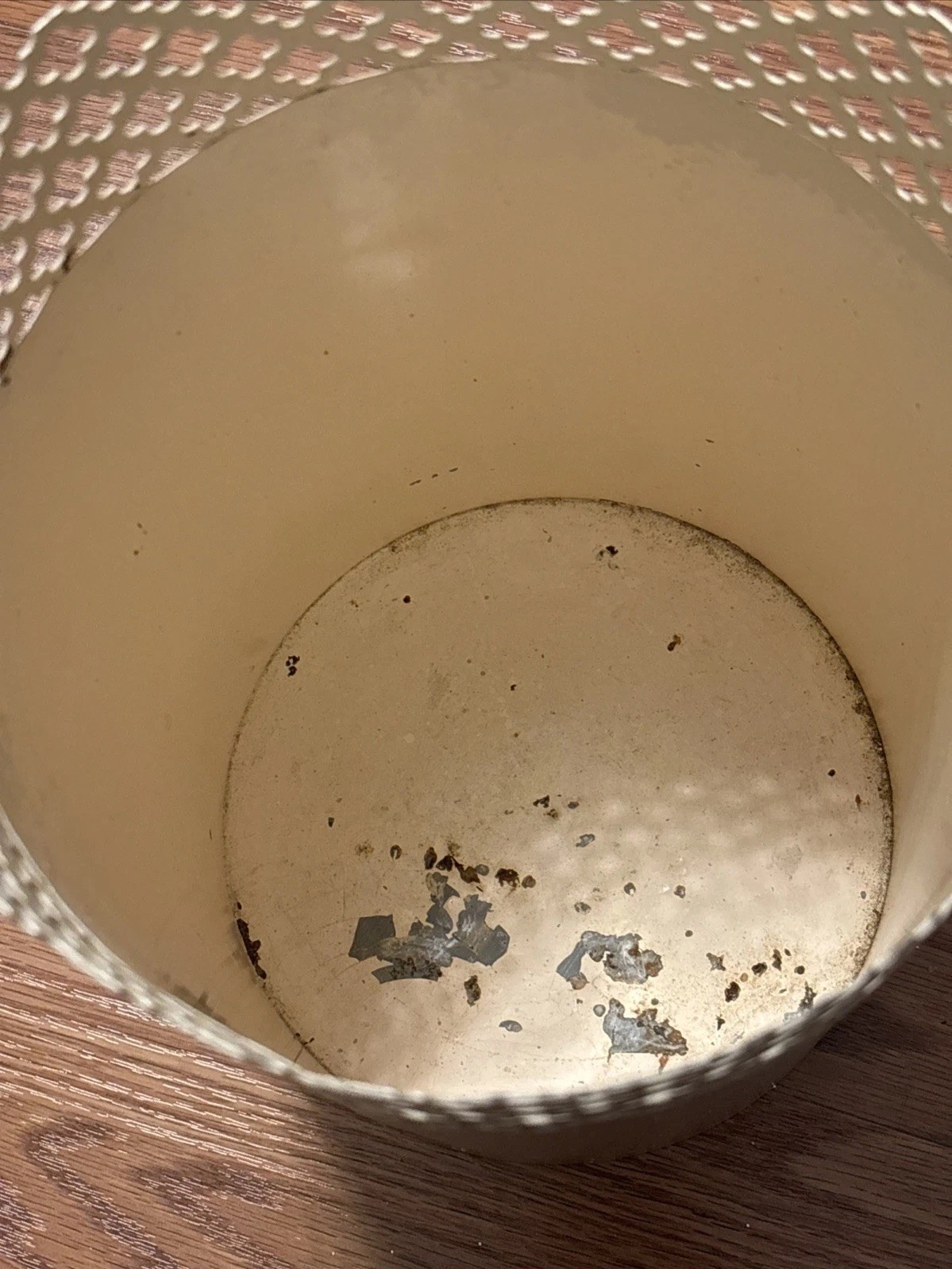 Vintage MCM Art Deco Metal Trash Can Made 1940’s -1960’s- GSN In Missouri RARE