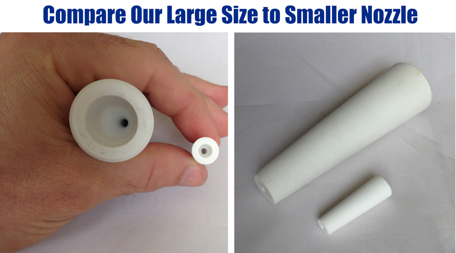 Large Ceramic Sandblaster Nozzle Assembly: C1 Nozzle Tip, Ball Valve & Holder