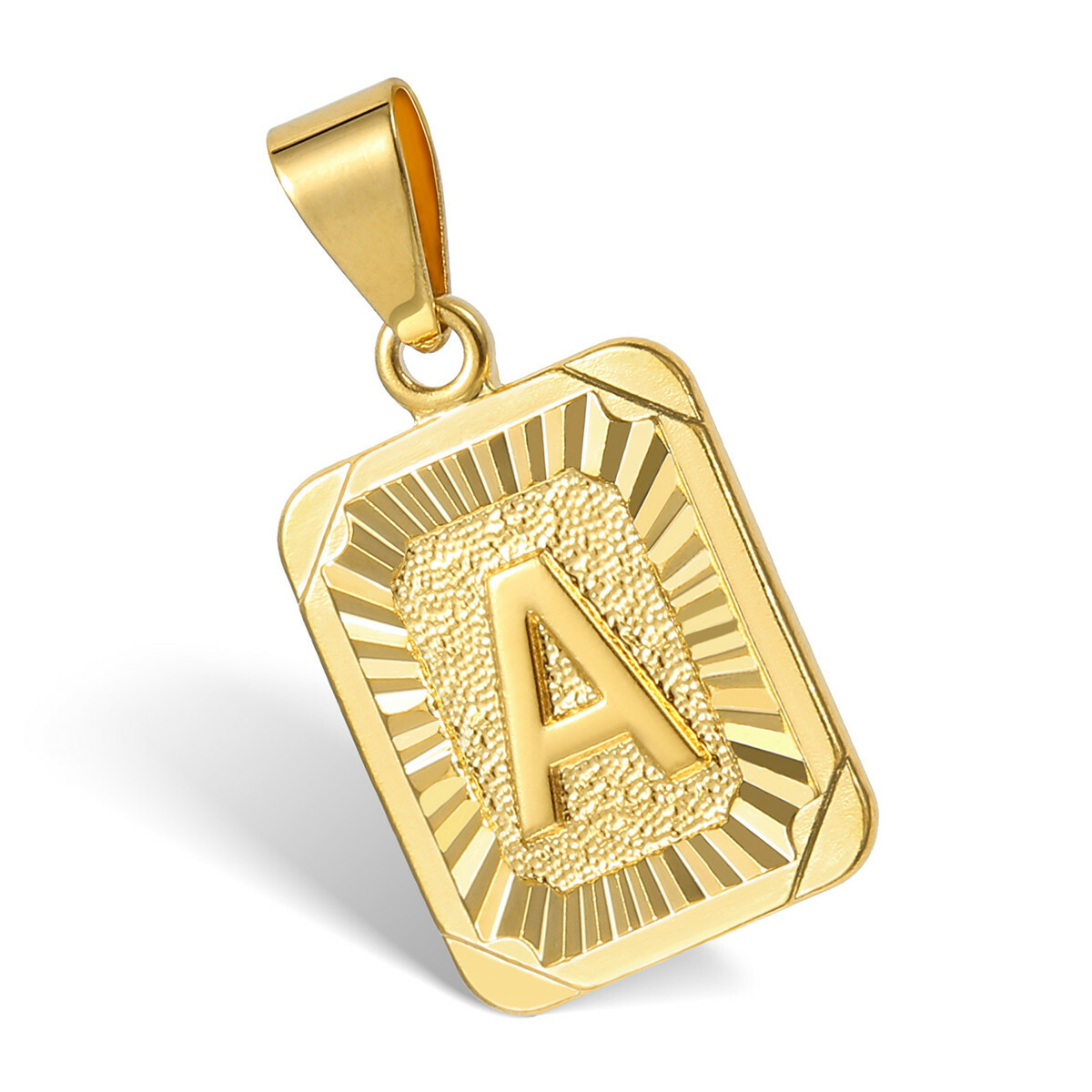 14K Gold Plated Initial Letter A-Z Pendant Necklace Choker for Mens Womens Chain