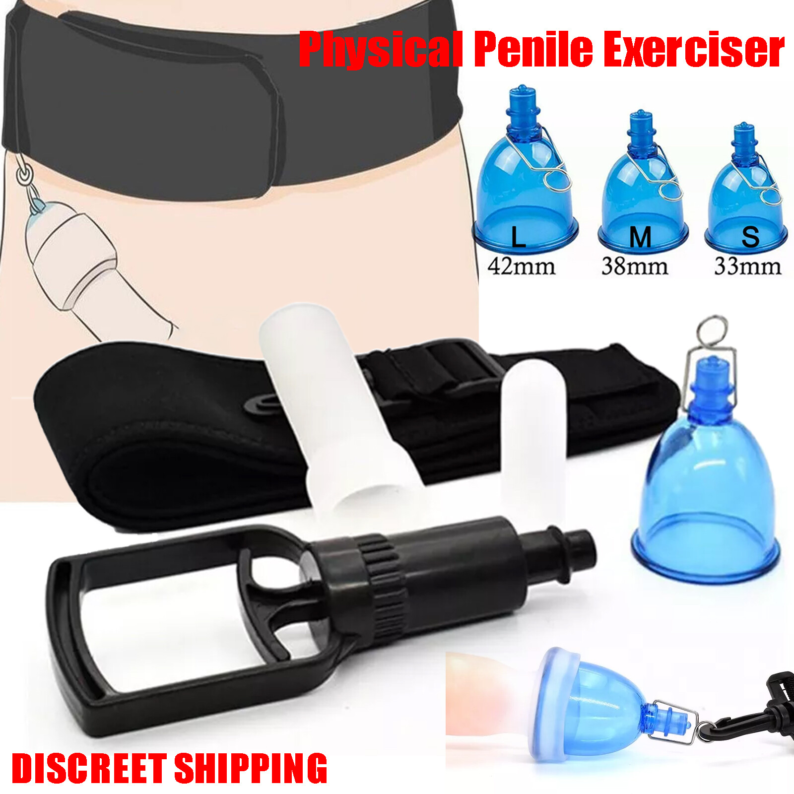 Male Penis Stretcher Extender Enlargement Vacuum Cup Enhancement Hanger Supply