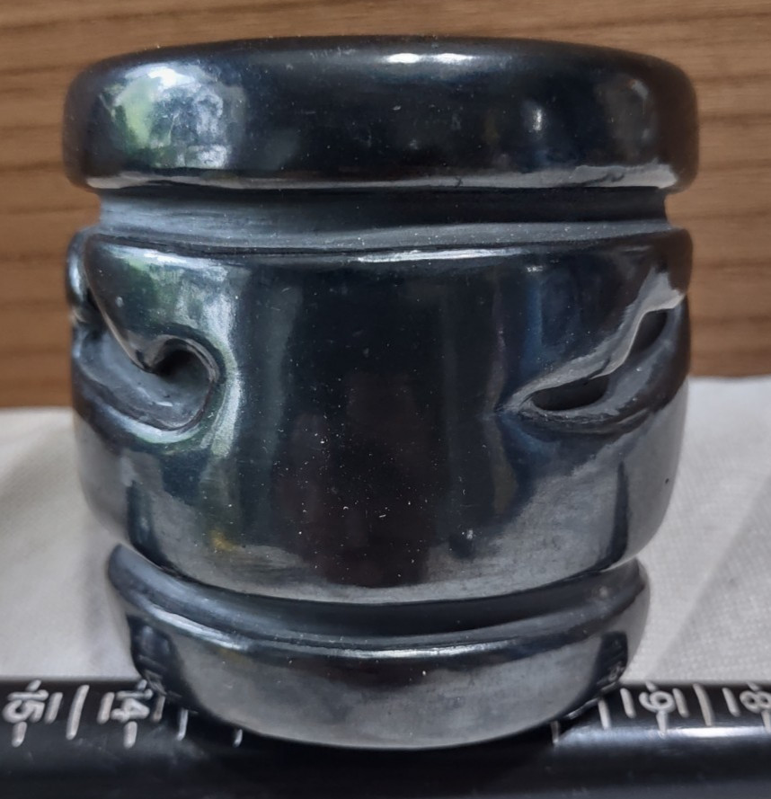 MARGARET TAFOYA SERPENT VASE SANTA CLARA PUEBLO CARVED BLACKWARE POTTERY