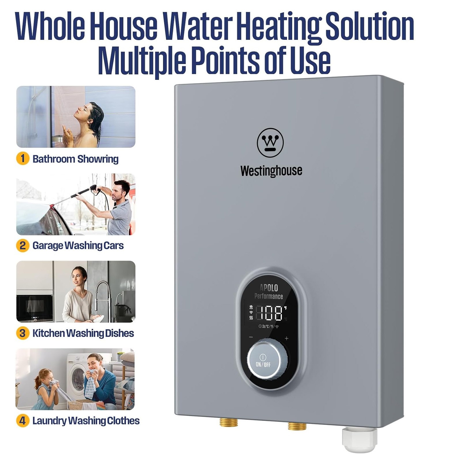 Westinghouse 14kW Tankless Water Heater Electric Instant,for WiFi & Amazon Alexa