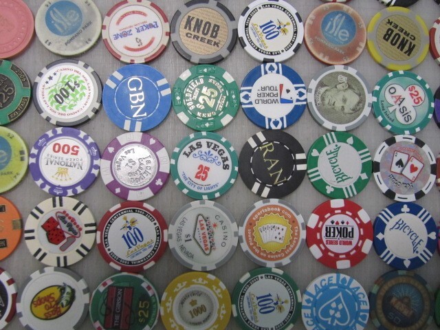 100 Casino Gaming Poker Chip Lot Las Vegas $1 New & Used Chipco Paulson Clay