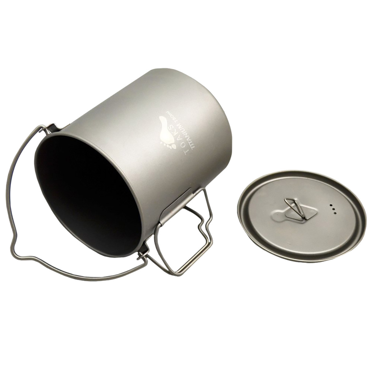 TOAKS Titanium 750ml Pot with Bail Handle POT-750-BH - Outdoor Camping Cup Bowl