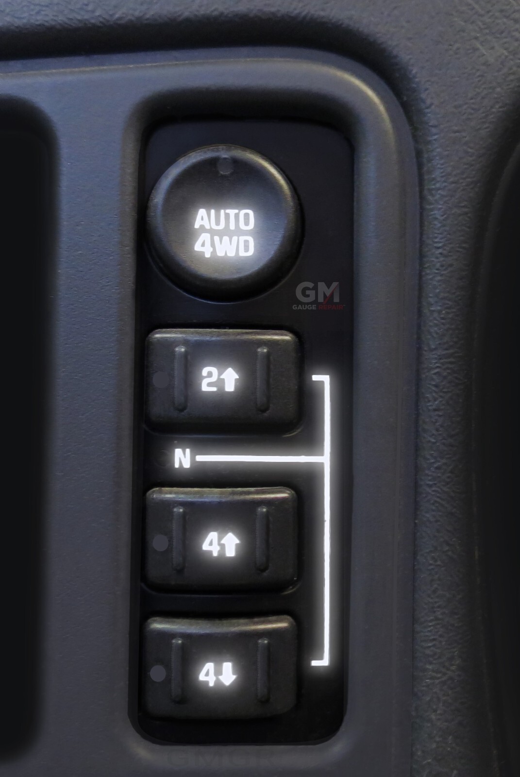 Left Dash Switches 4WD White LED Upgrade Kit for GM Trucks SUVs 2003 04 05 06