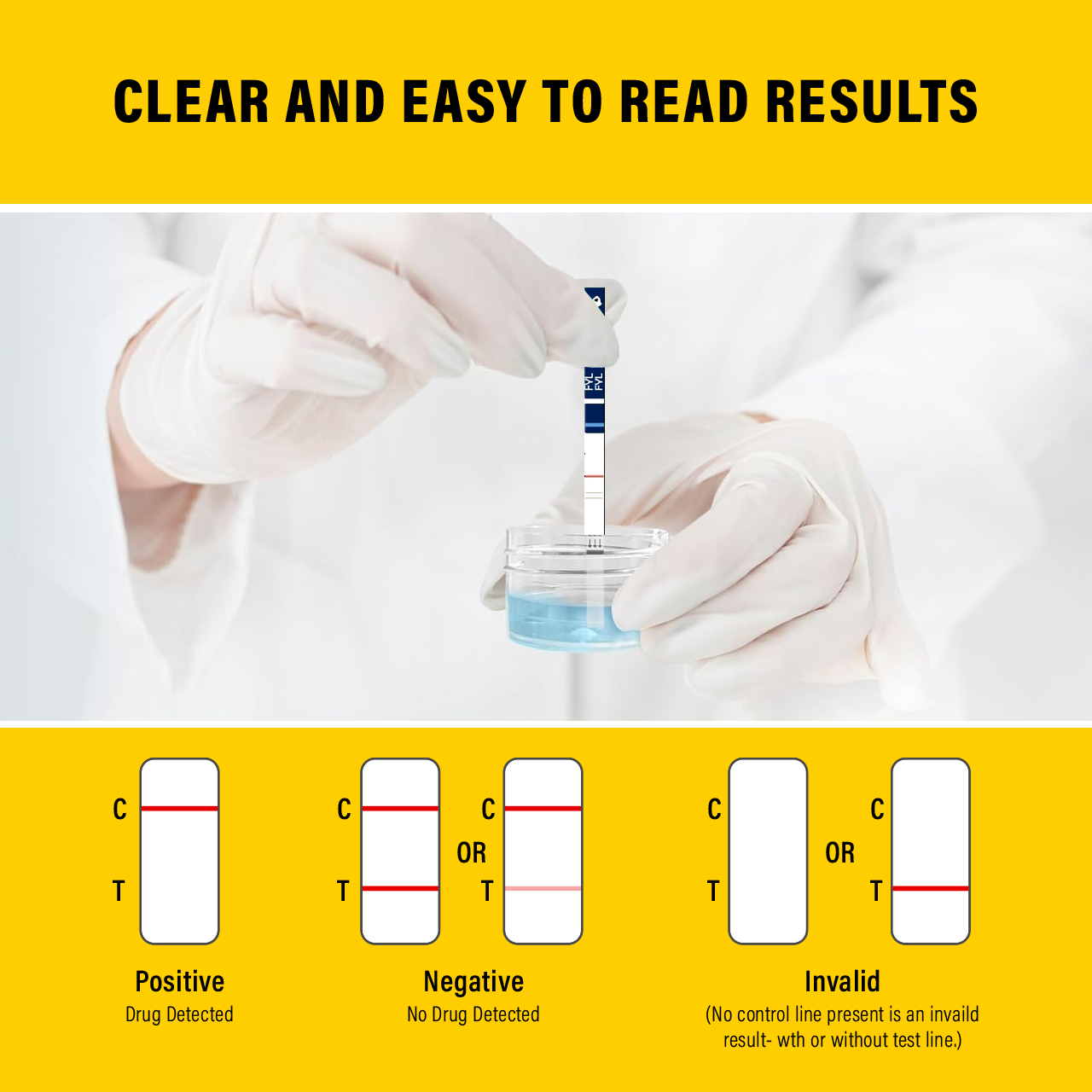 SafeStrip Fentanyl Home Drug Testing Strips - 50 Pack with Scoop - Urine/Powder