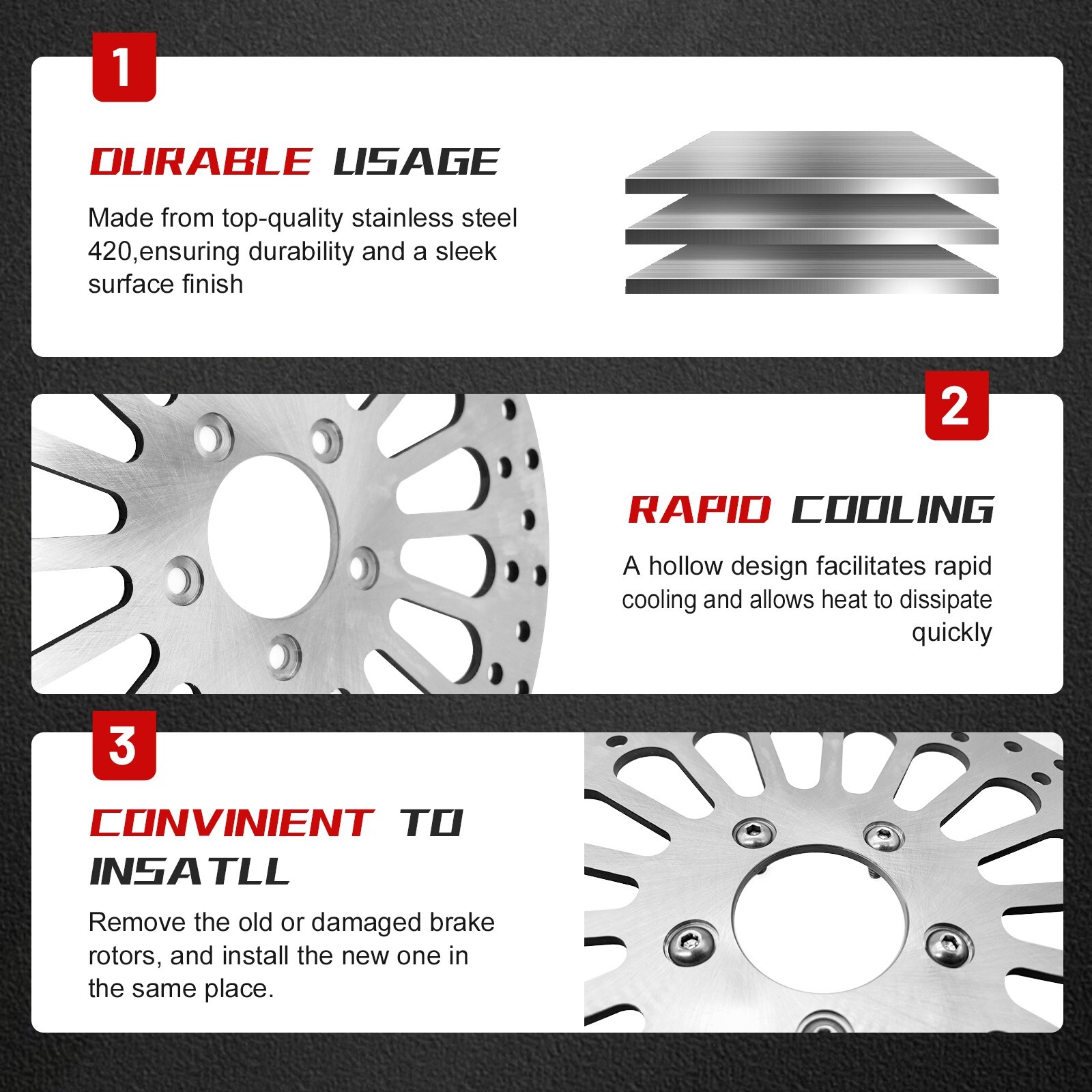 11.5" ( Front & Rear )Brake Rotors for Harley Touring Dynas Touring Sportster US