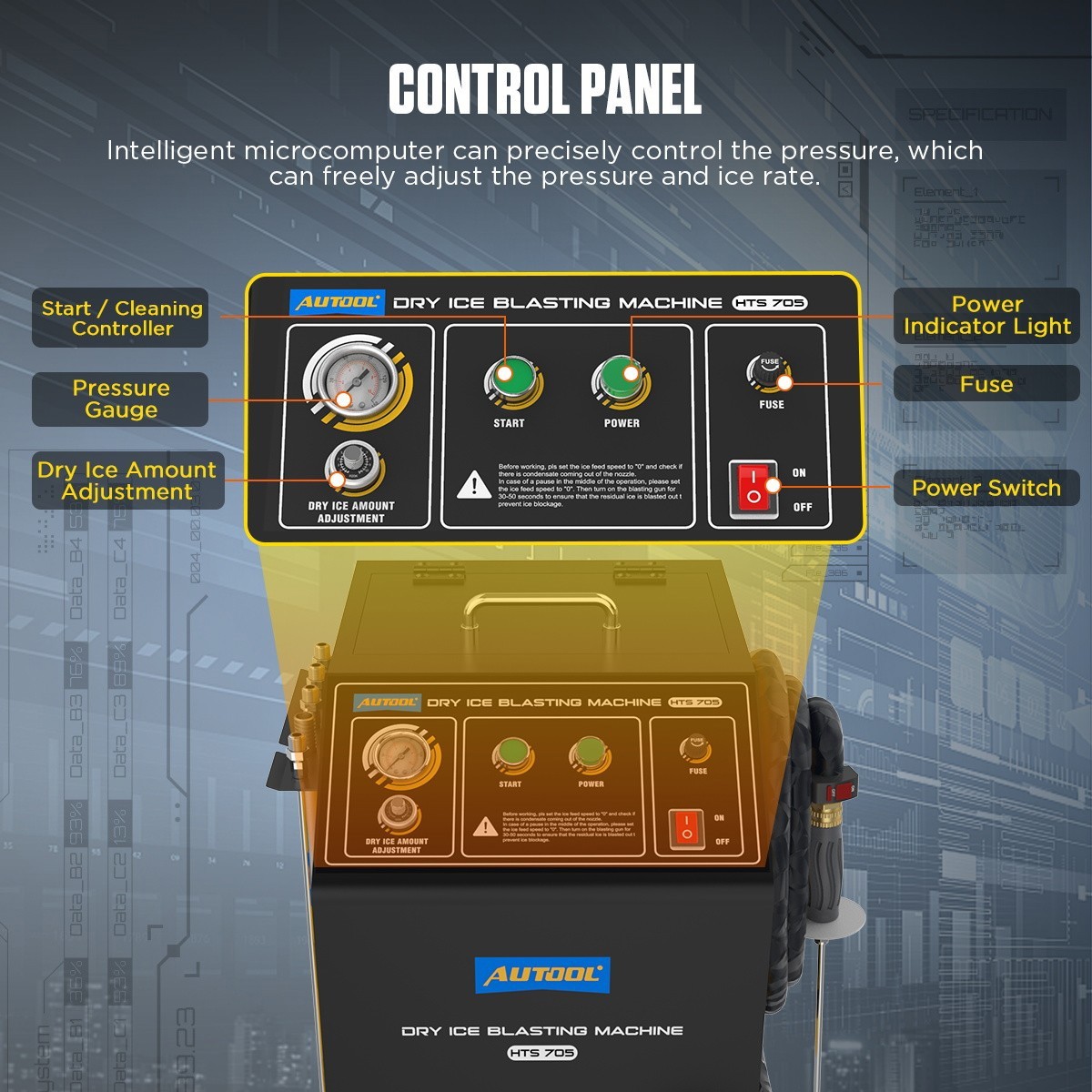 Dry Ice Blaster Cleaner Car Ship Intake Valve Dry Ice Blasting Cleaning Machine