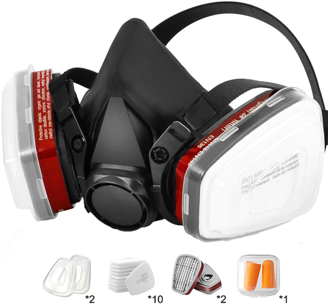 16 in 1 Half Face Gas Mask Facepiece Spray Painting Respirator Safety For 6200