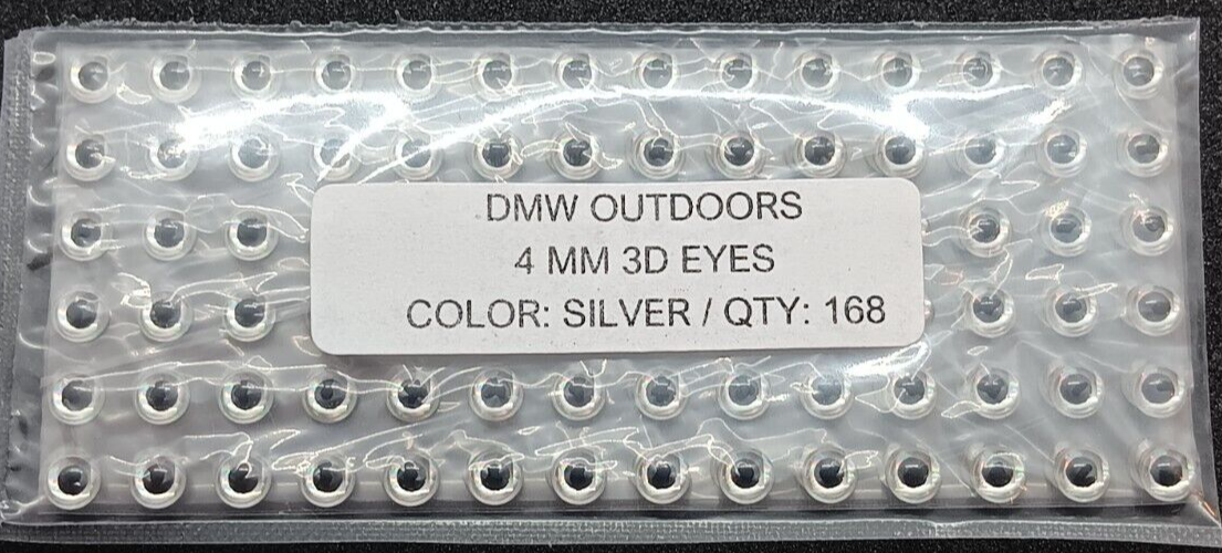 168pcs, Soft Holographic SILVER 3d adhesive fish eyes 4mm, Fly Tying, Arts,Craft