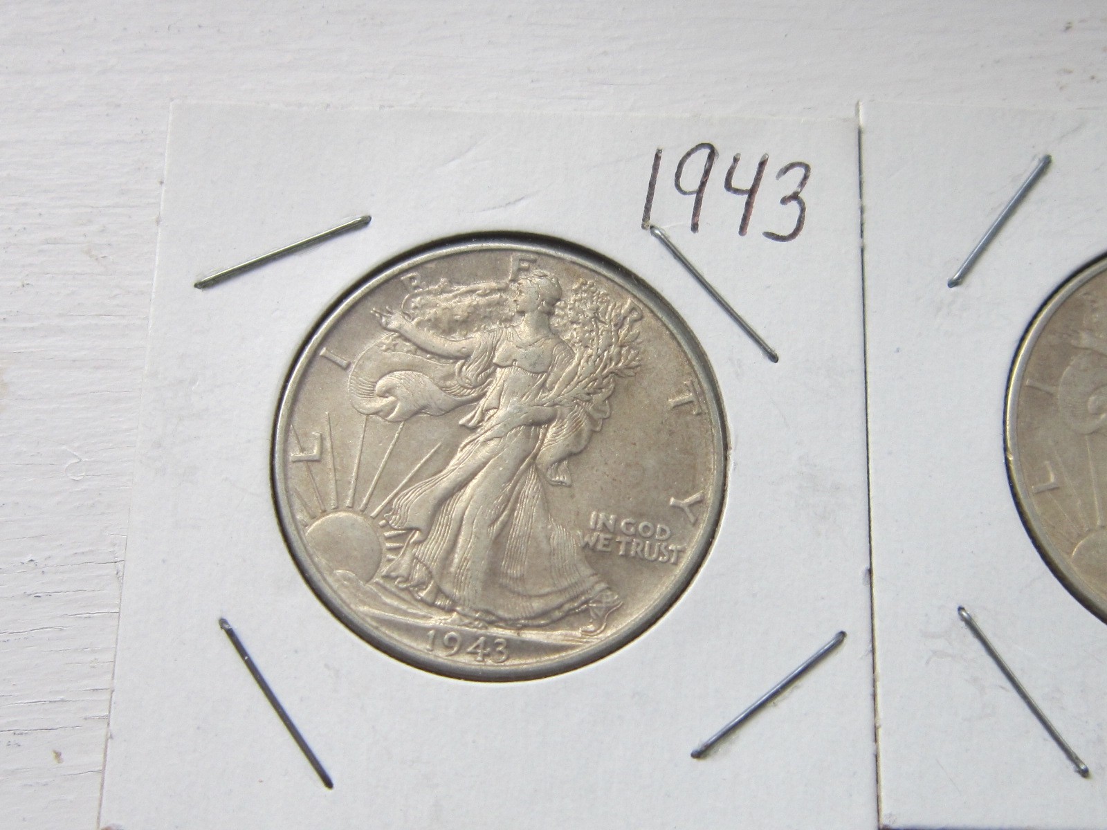 Five 1943 WALKING LIBERTY Half Dollar Silver Coins & FIVE 1943 Mercury Dimes