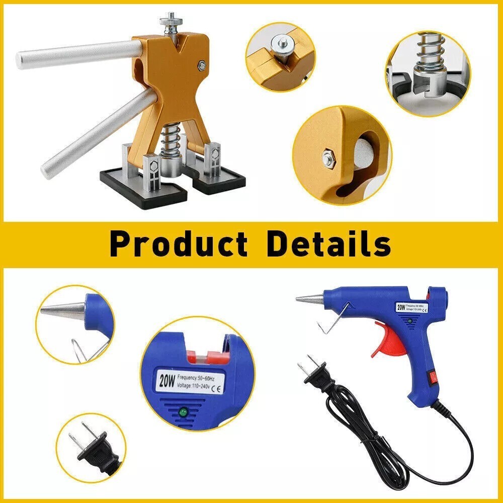 32 PCS Dent Paintless Car Repair Puller Kit Remover Lifter Dint Hail Damage Tool