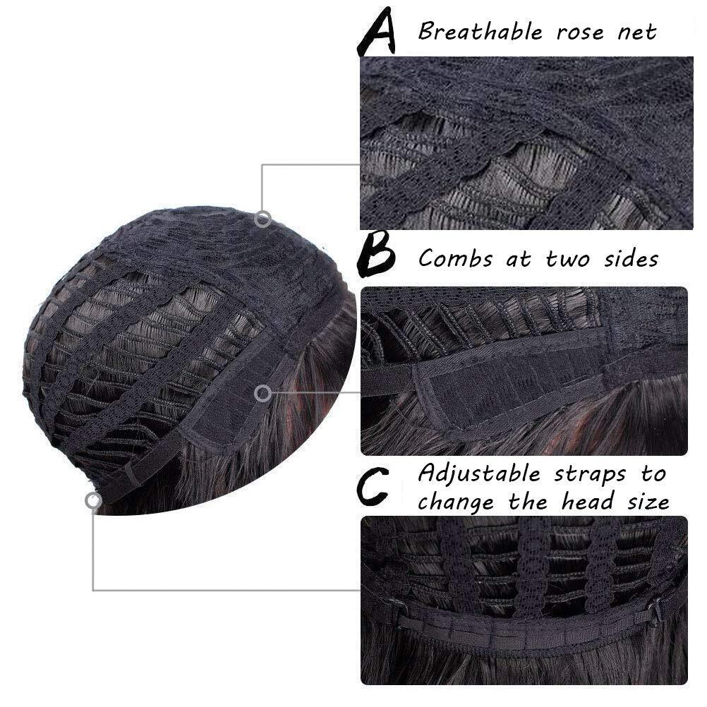 Men's Short Brown Wig Natural Fluffy Synthetic Hair Wig Heat Resistant Daily USA