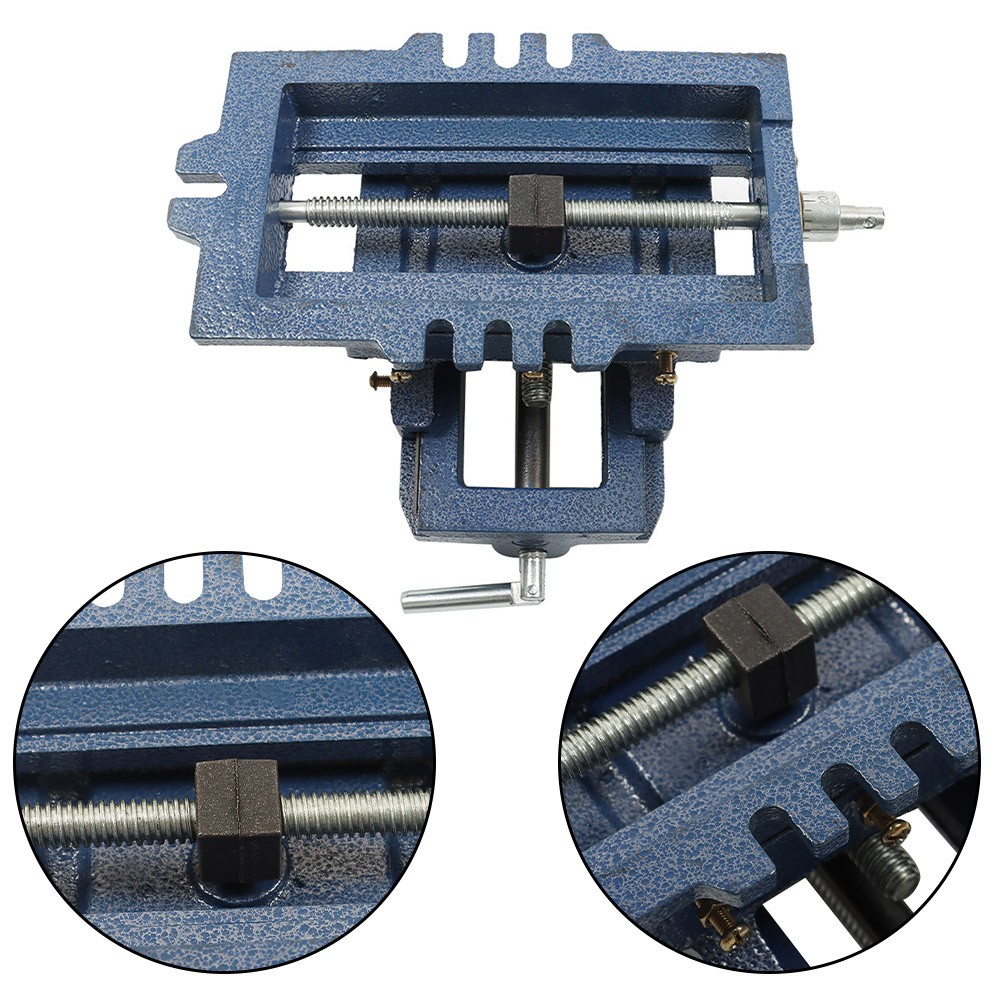 5" Heavy Duty Cross Drill Press Vise Slide Metal Milling 2 Way Clamp Machine Set