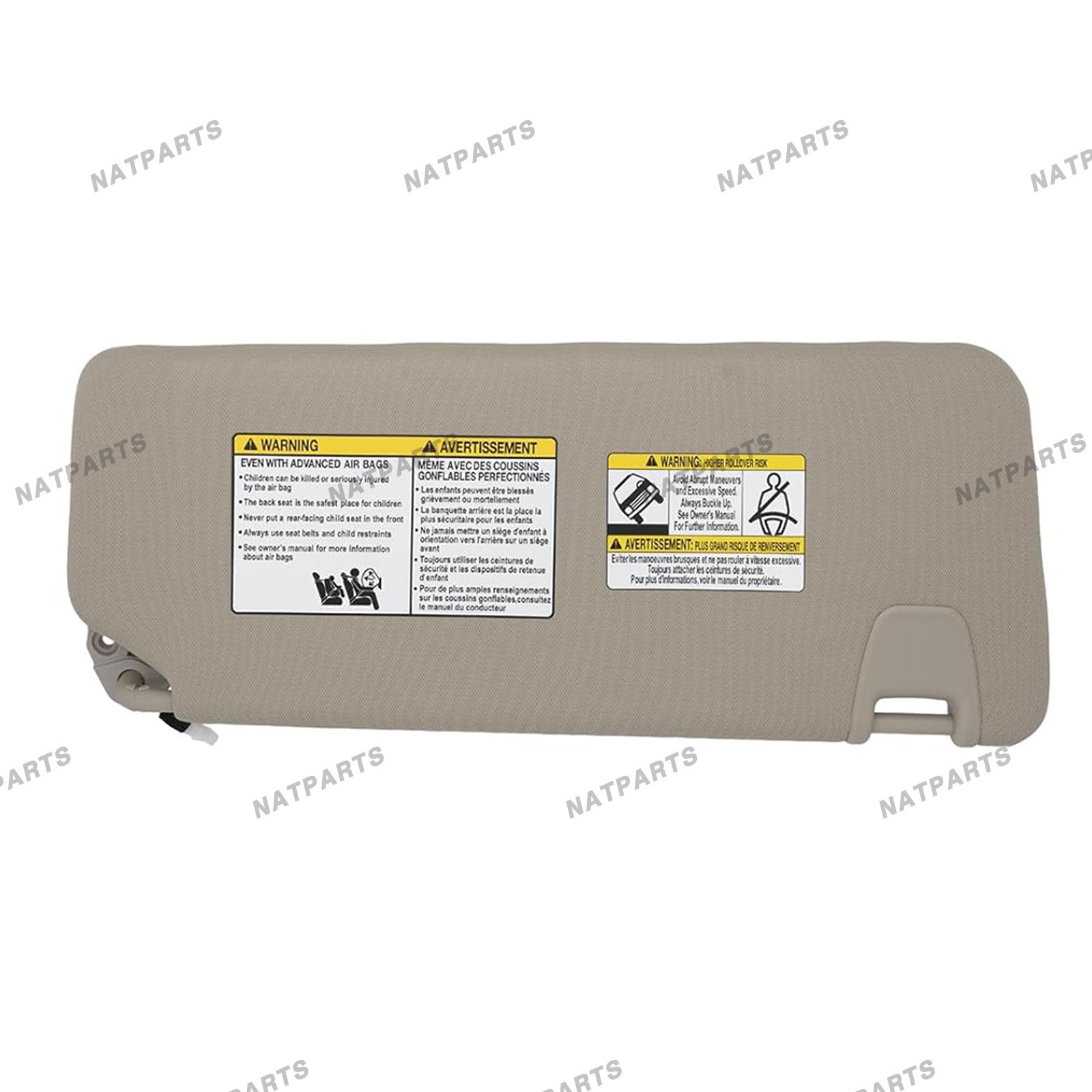 Left Driver Side Sun Visor w/ Light for Nissan Titan 2016-2024 96401-EZ70B