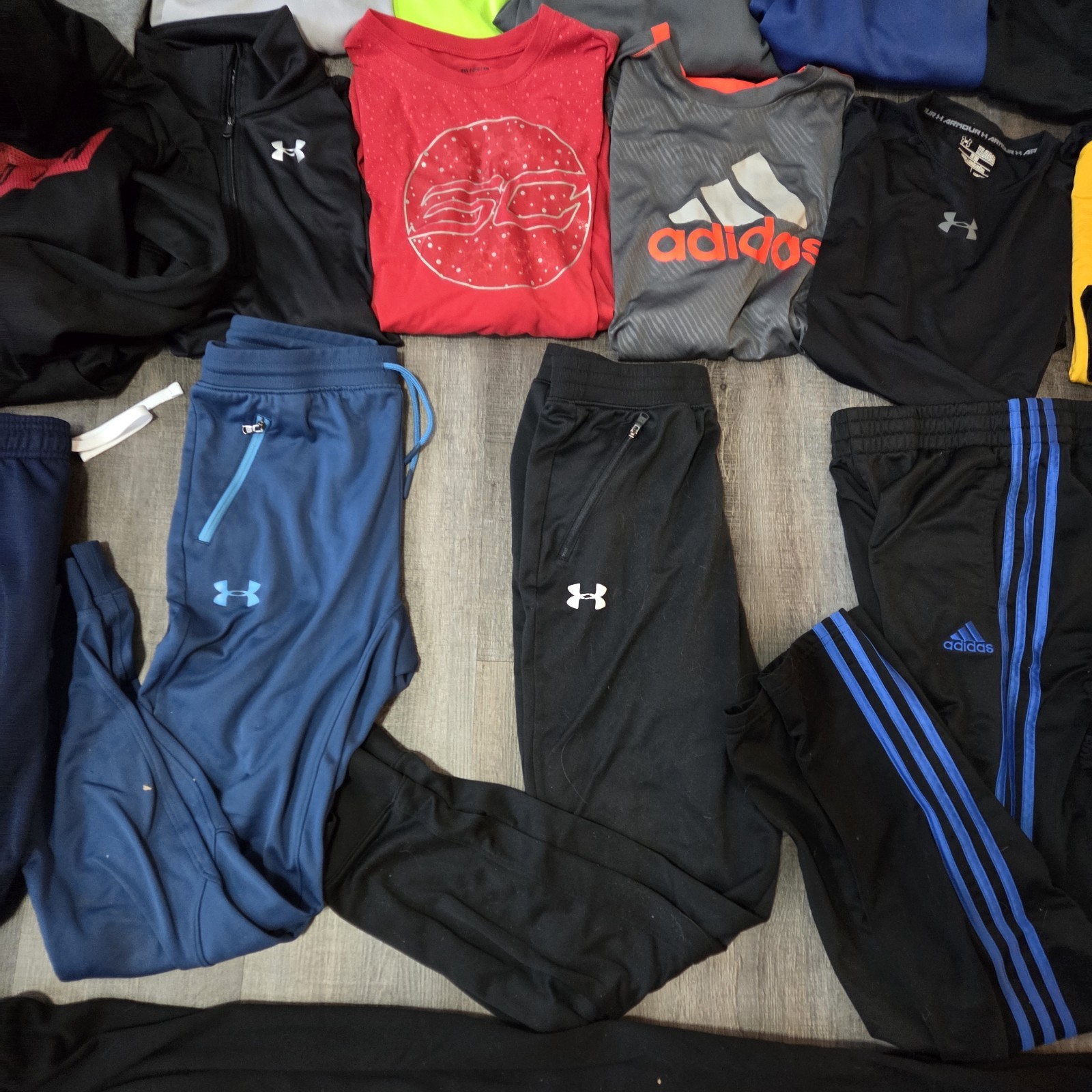 NIKE UNDER ARMOUR ADIDAS Boy's XL Athletic Lot Of Pants Long Slv Shirts 20 Pc