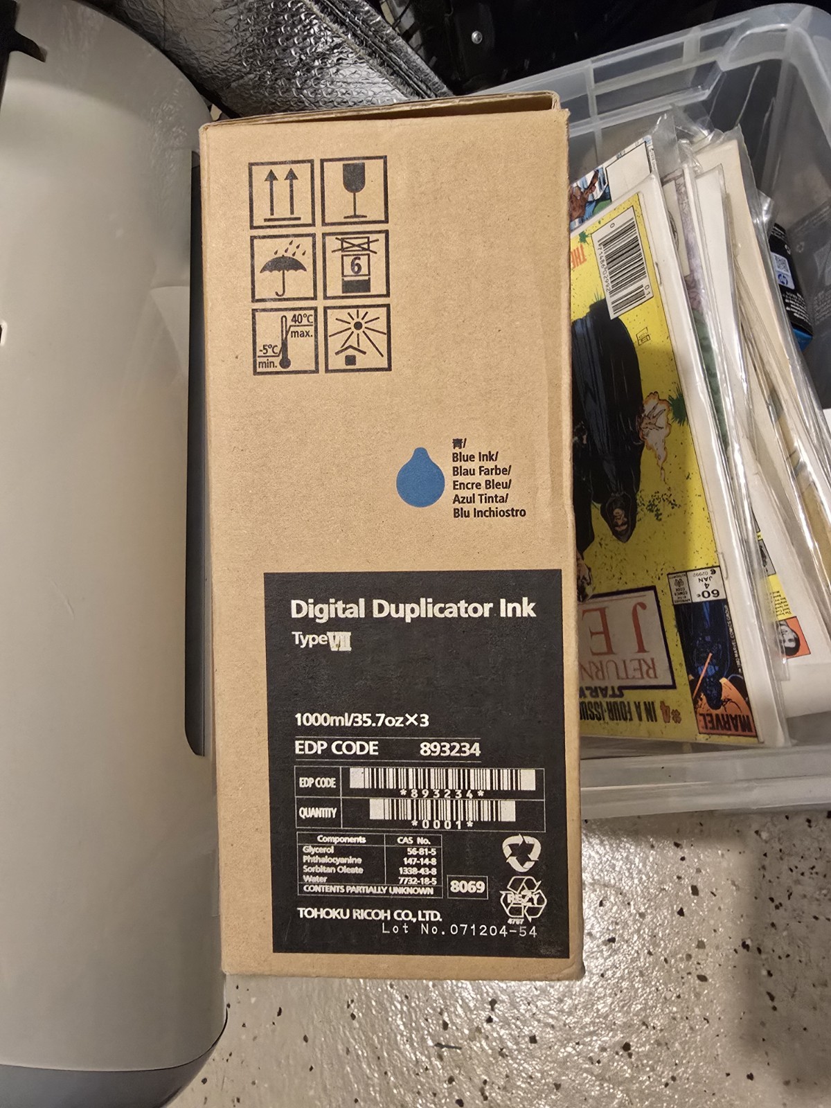 Carton of 2 Ricoh EDP 893234 Ink Type VII Digital Duplicator Ink Blue