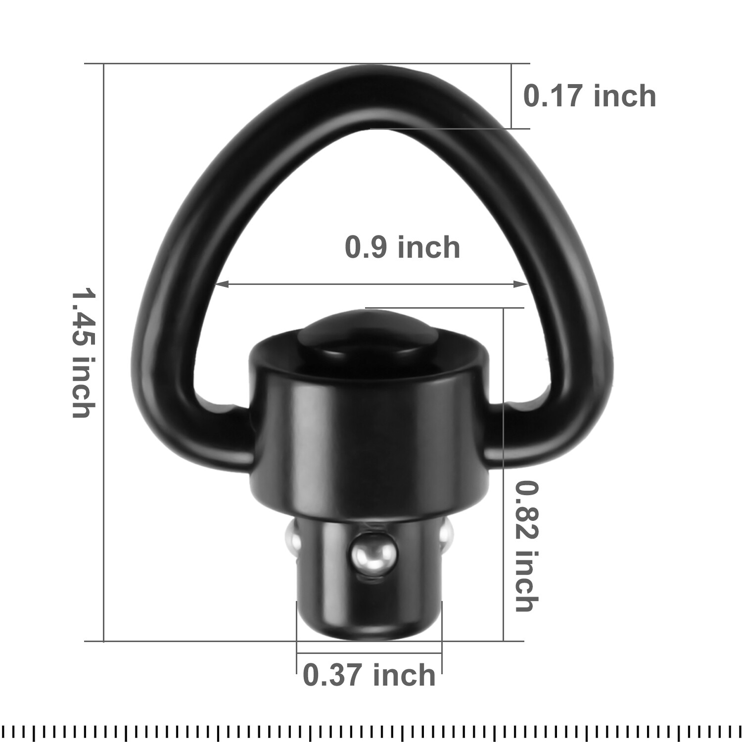 2 PCS D-Loop Quick Detach Set 1" Heavy Duty QD Sling Swivels with Push Button