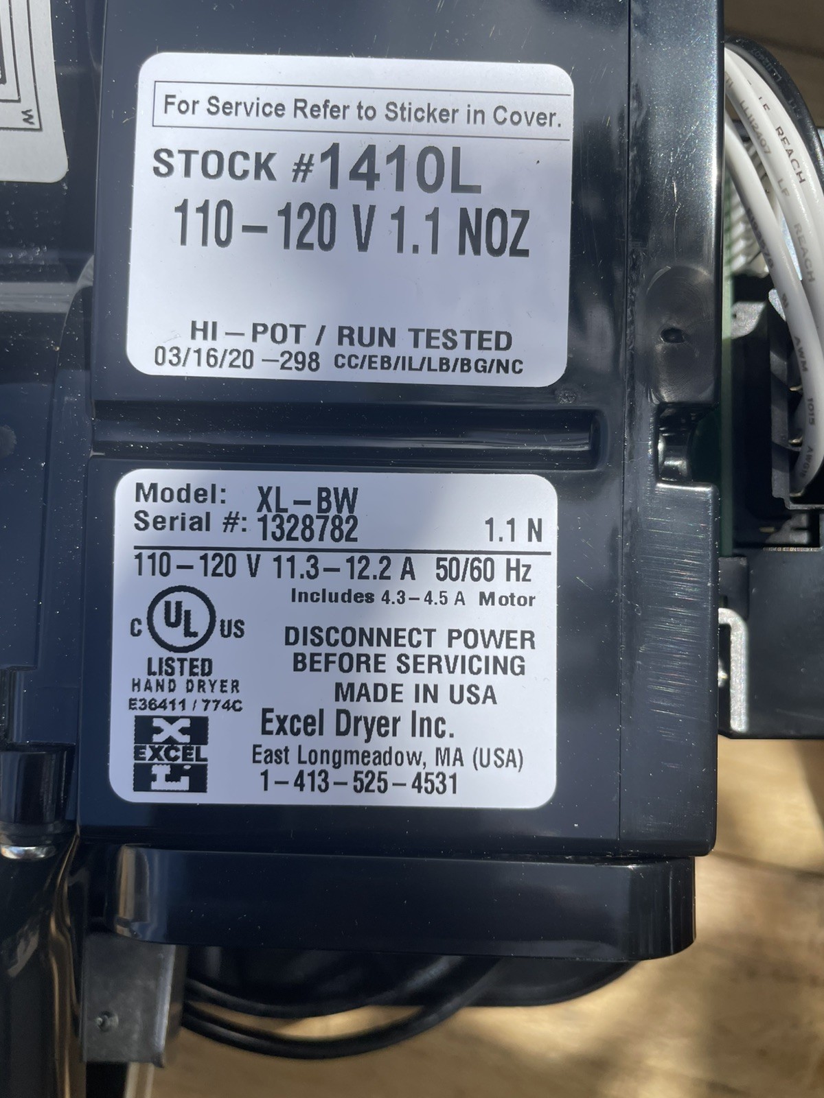 Excel Dryer - XLERATOR XL-BW Eco Automatic Hand Dryer Quick Dry 120V - White