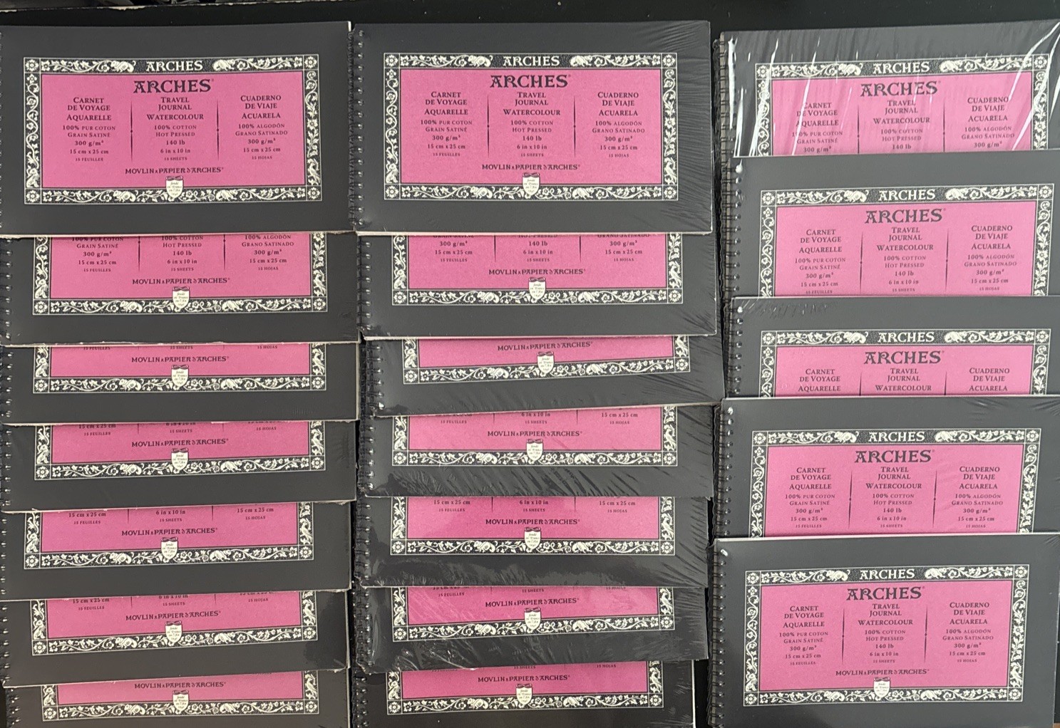 NEW LOT OF 19 ARCHES 6 X 10 Travel Journal HOT PRESSED Watercolor Paper C172