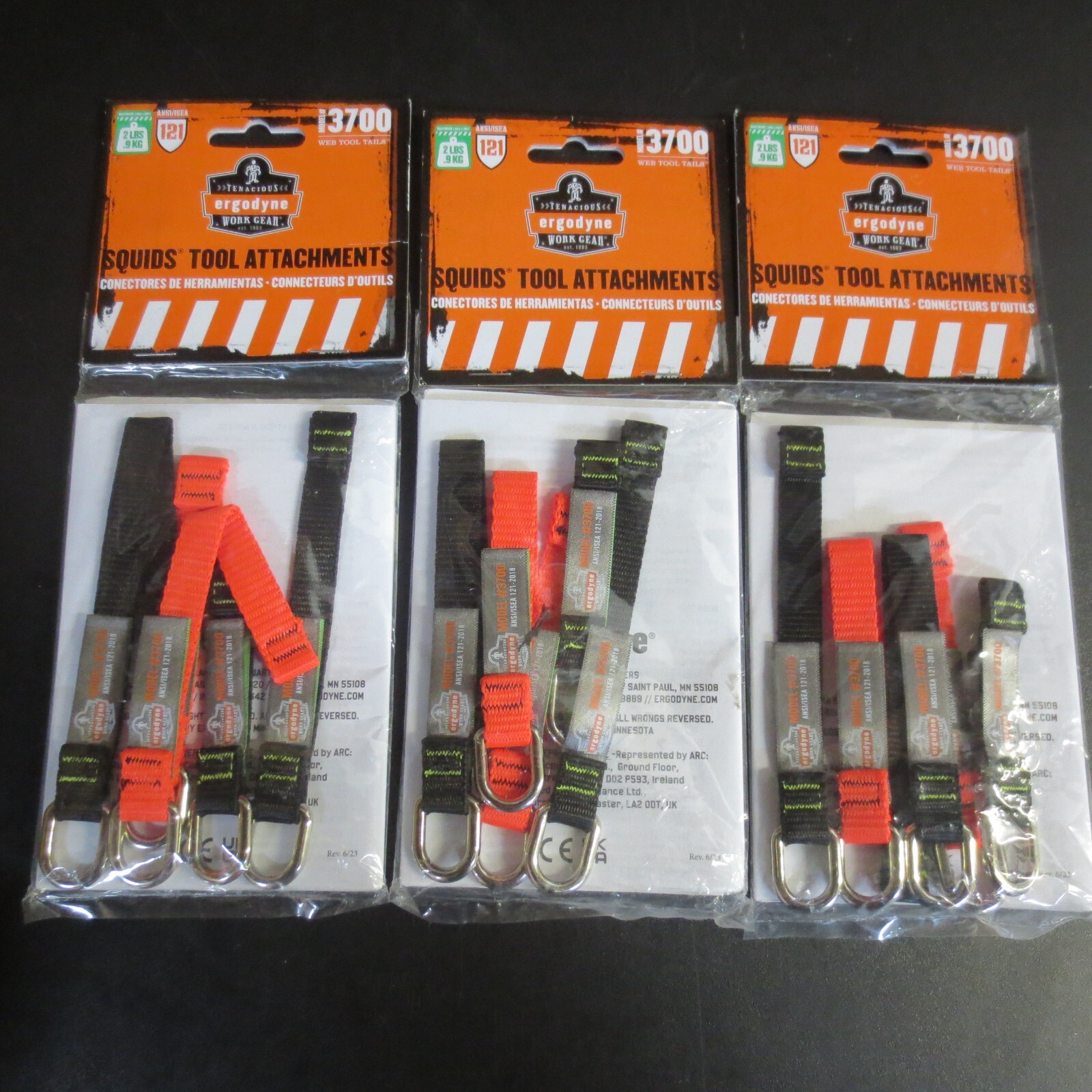 Ergodyne Squids 3700 Web Tool Tail Attachments, 2 LBS Variety Pk -  3 PK