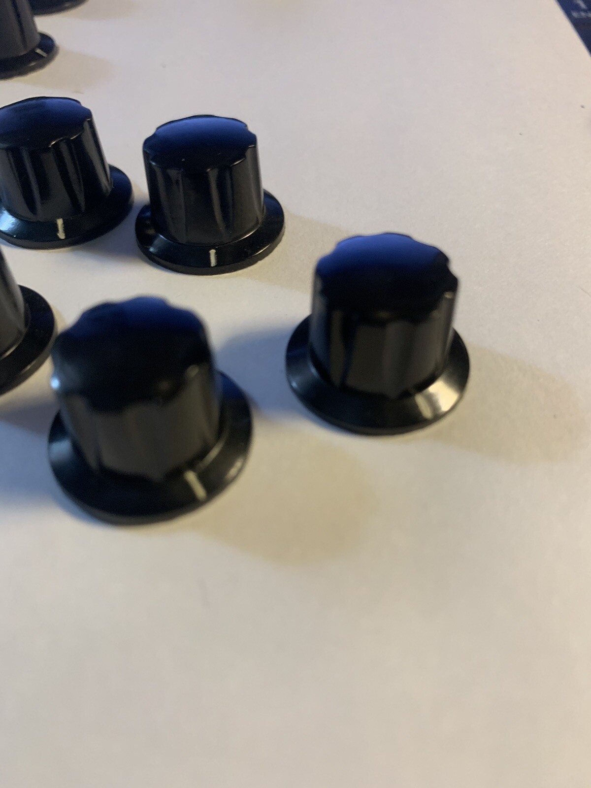 5 New Vintage Black Bakelite 3/4" DAKA-WARE Ribbed Ham Radio Guitar Amp Knobs #2