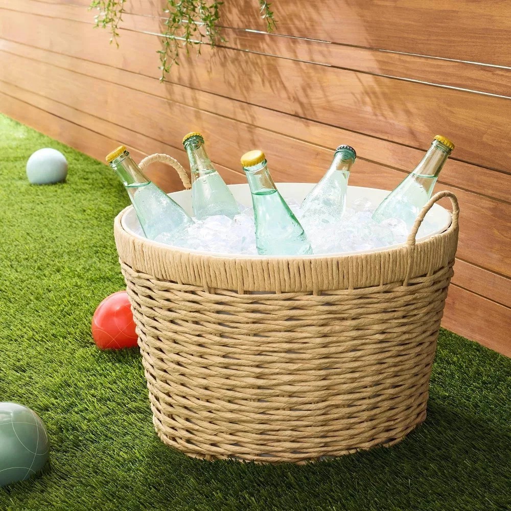 23L Woven Wrapped Metal Beverage Tub - Hearth & Hand with Magnolia