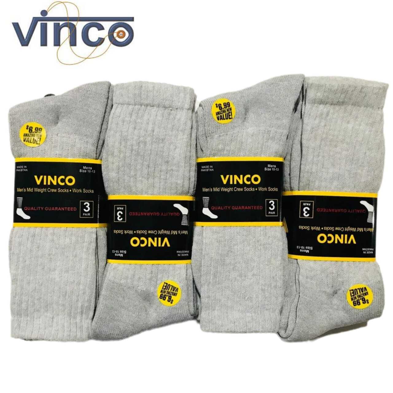 3-6-12 Pairs Men's Grey Crew Socks Cotton Sports Work Athletic Socks size 9-13