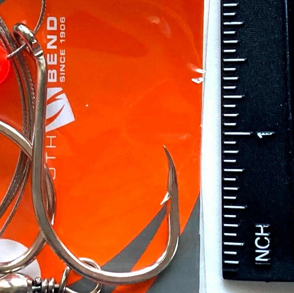 South Bend 5 PACKS Sturgeon Rig Size 7/0 Two Hook 36" Wire Leader STRG-70