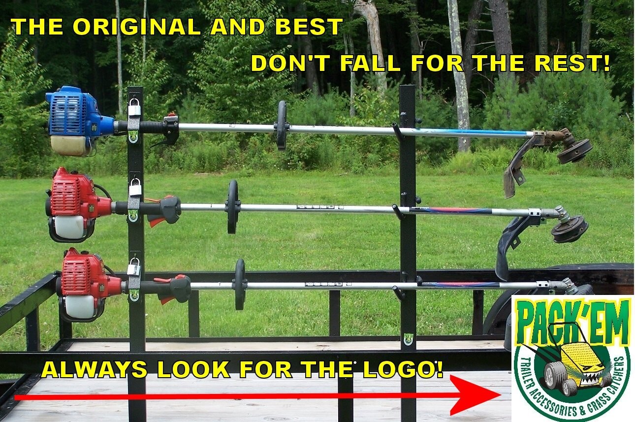 3-Place Weedeater Trimmer Racks OPEN Trailer with FREE 3 Lb trim line rack-PK-6