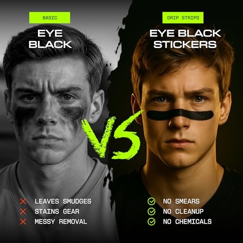 DRIP Strips Flexible Eye Black Stickers, 24 Pack, Stretch-Fit The Grit Strip