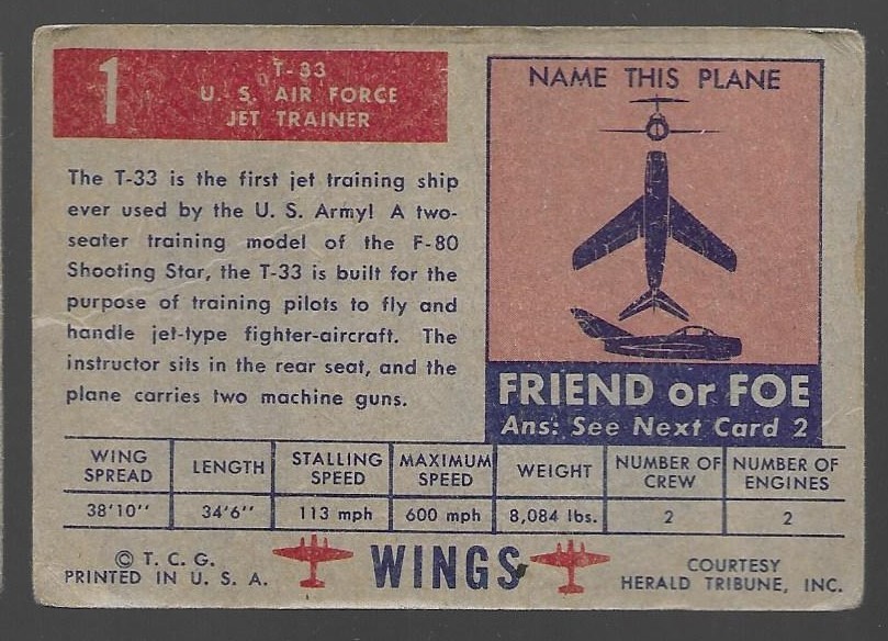 YOU PICK: 1952 Topps "Wings" singles.