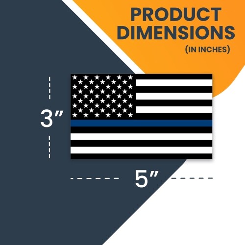Thin Blue Line American Flag Magnet Decal 3x5 Inches Automotive Magnet for Car