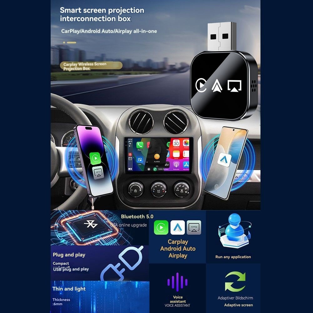 3 In1 Carplay Adapter Carplay Airplay Android Auto USB Dongle Wired5168