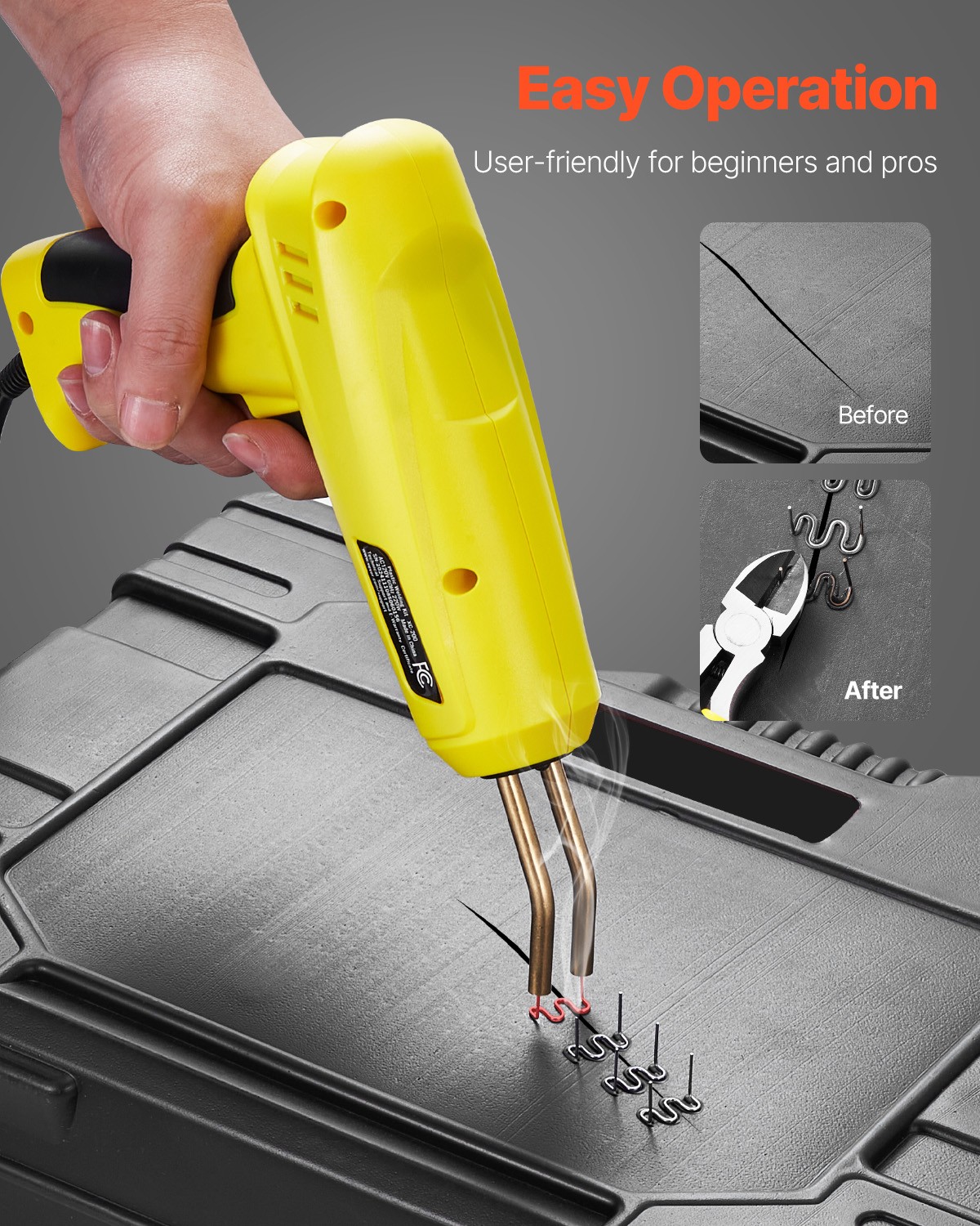 VEVOR Plastic Welder 220W Plastic Welder Gun Kit with 800 Staples & 56 Rods