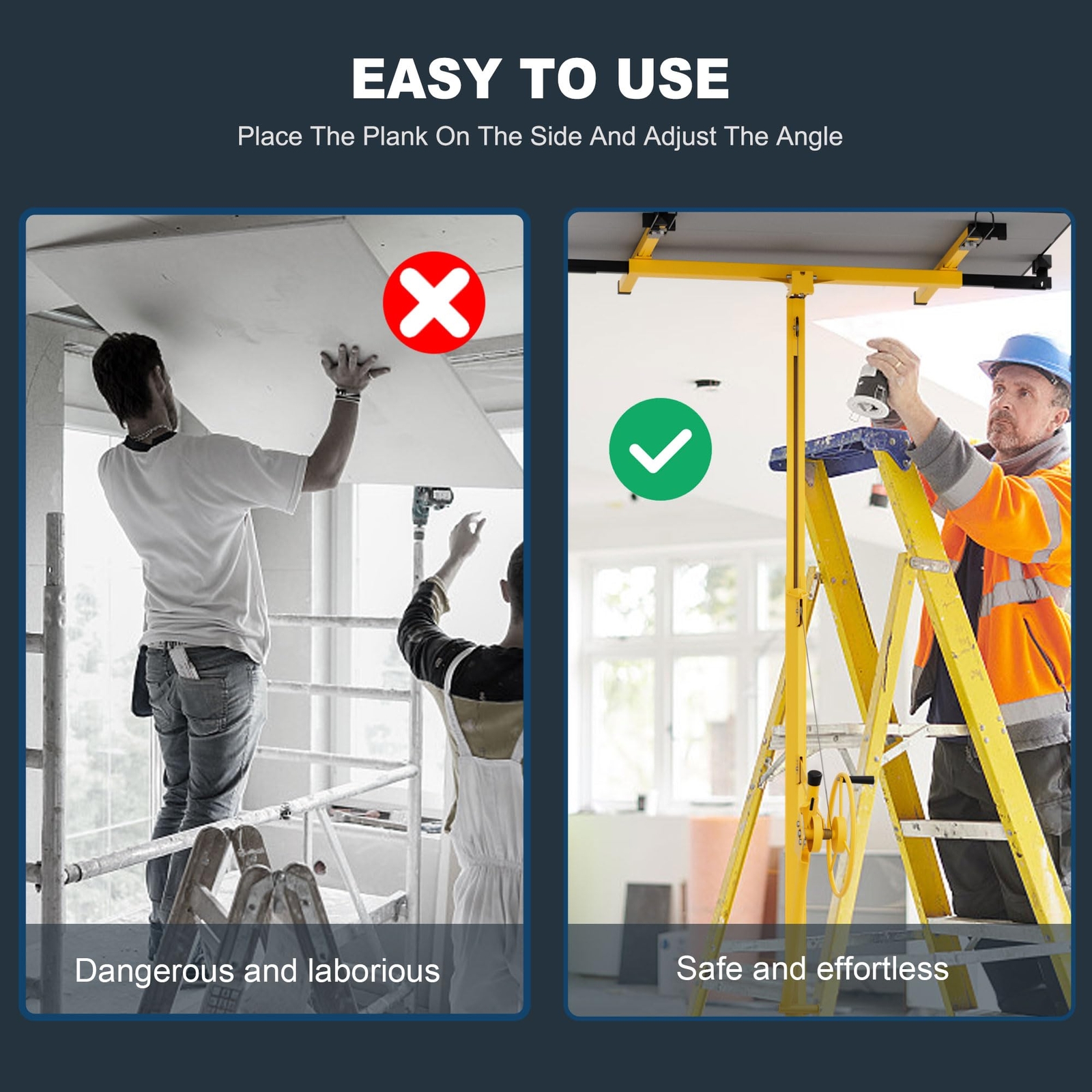 Adjustable 11FT Drywall Panel Hoist Drywall Lift Rolling Panel Hoist Jack Lifter