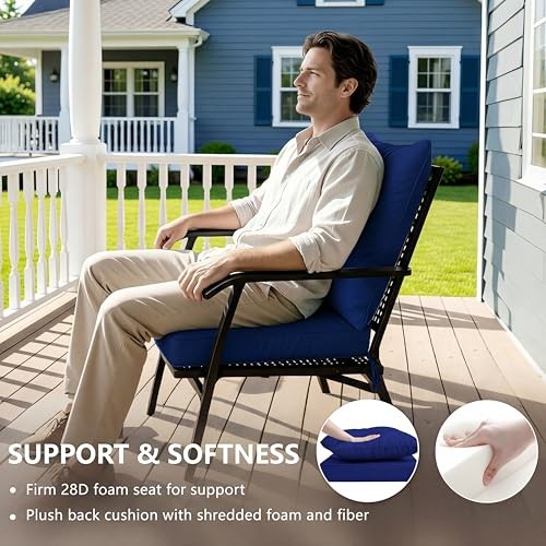 24x24 Inch Outdoor Chair Cushions Set of 2, Patio Furniture Cushions -