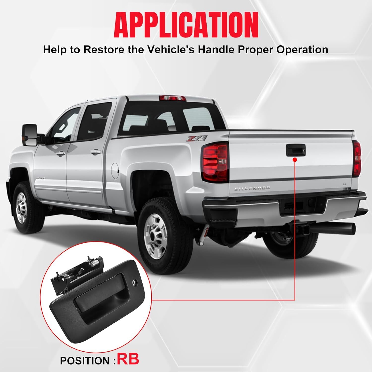 Tailgate Handle for Chevy Silverado GMC Sierra 1500/2500/3500 2007-14 HD Classic