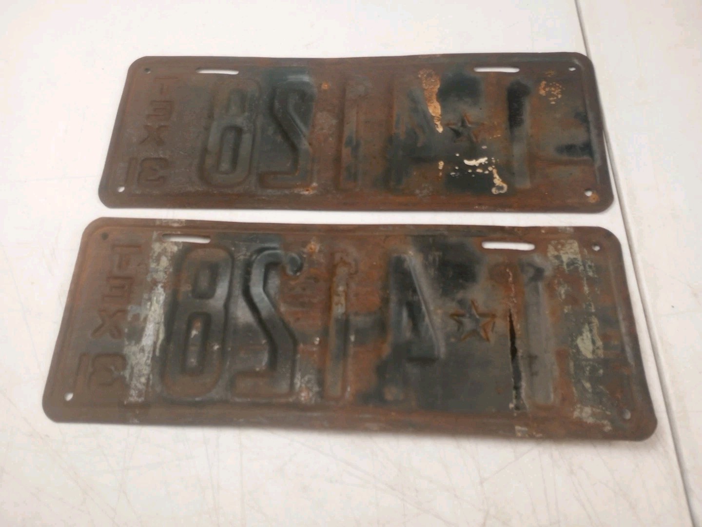 1931 Texas License Plate Set Pair Vintage 1*4128